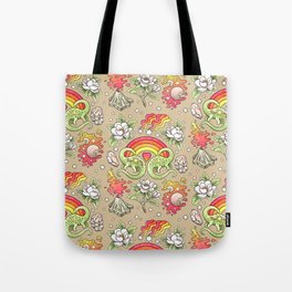 Love You Till Extinction | Watercolor Dinosaur Rainbow Art Tote Bag