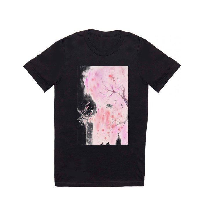 Cherry Blossom, Abstract,  Art Watercolor Painting  by Suisai Genki  T Shirt