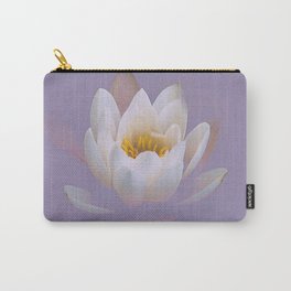 Gorgeous Floral Design Water Lilly in Lilly Pond, Lilac Purple Background Carry-All Pouch