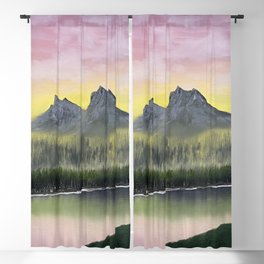 Two Playful Mountains by Hafez Feili Blackout Curtain