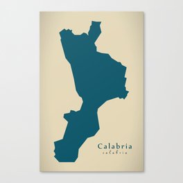 Modern Map - Calabria state Italy Canvas Print