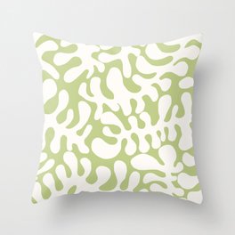 White Matisse cut outs seaweed pattern 1 Throw Pillow