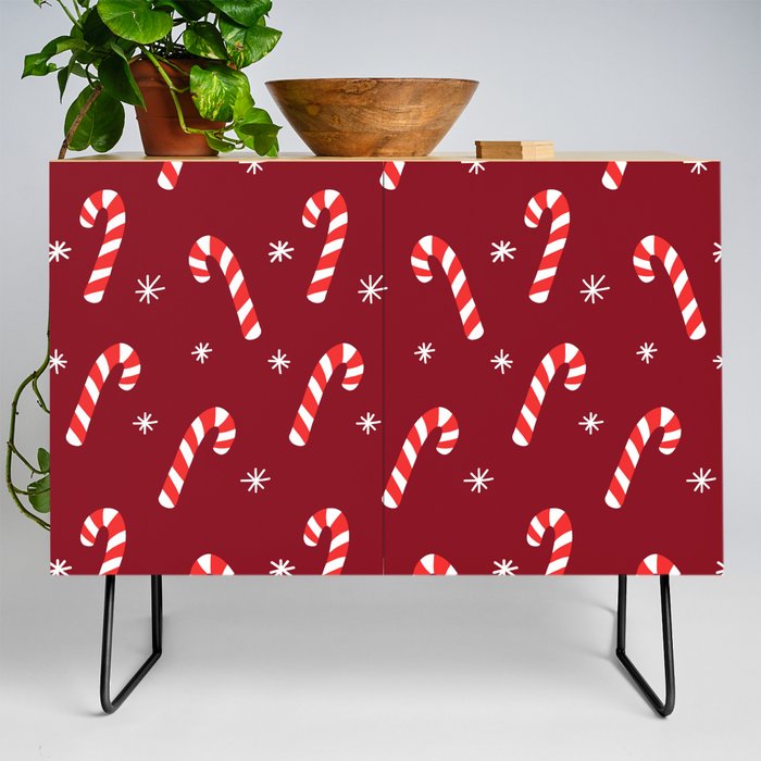 Candy Cane Pattern (red/white) Credenza