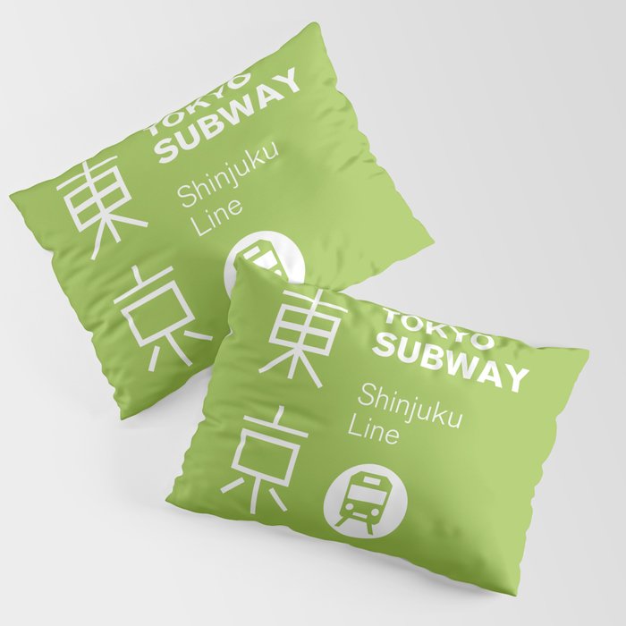 Tokyo Subway - Shinjuku Line Pillow Sham