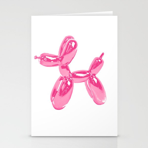 Pink Balloon Dog Pop Art | Kitsch Fun + Cute Stationery Cards