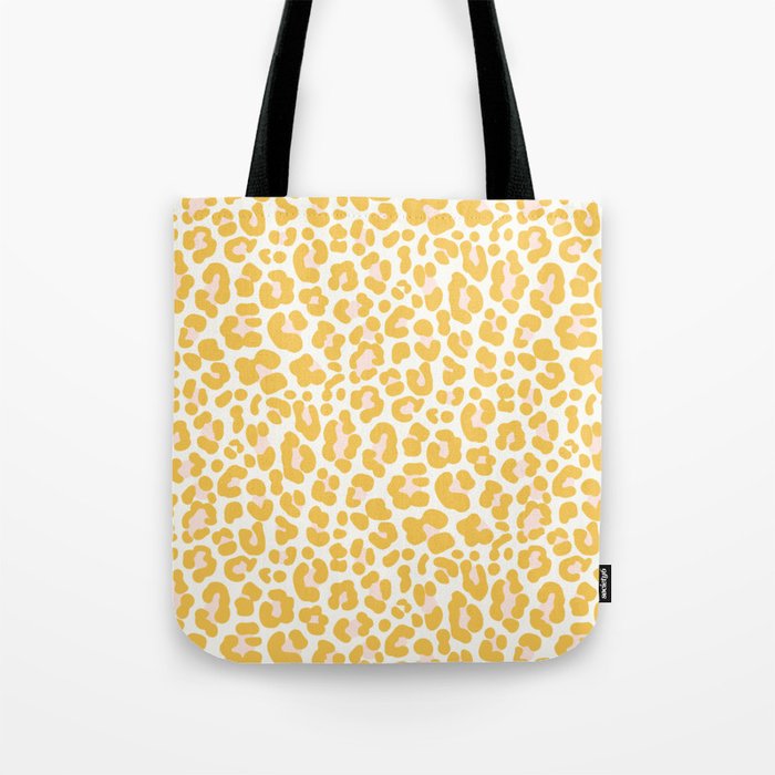 Pink and Mustard Leopard Tote Bag