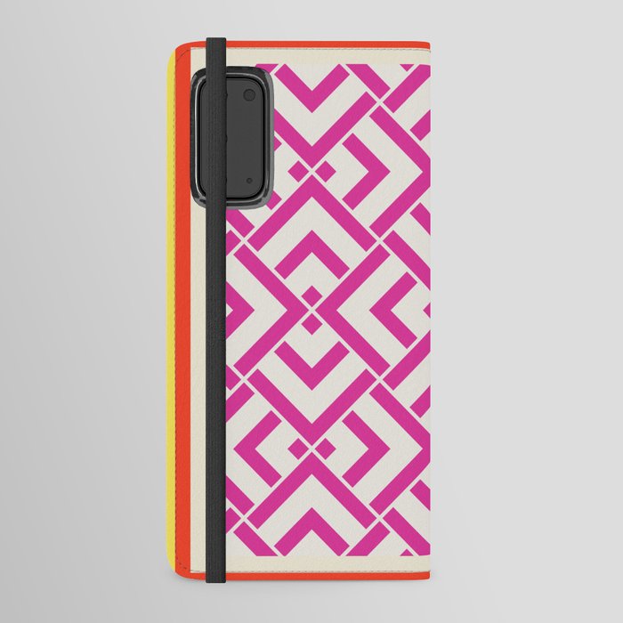 Hot pink summer geometric pattern pillow Android Wallet Case