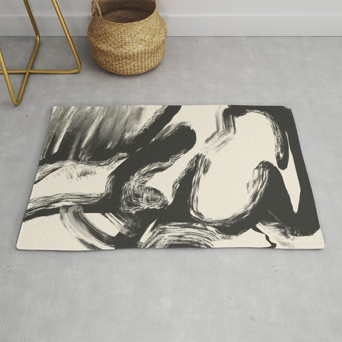 Yoga in action figurative work Rug