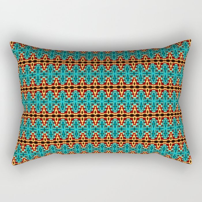 Blue & Copper Connected Stars Rectangular Pillow