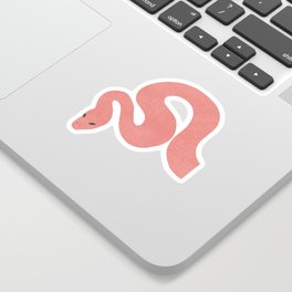 pastel red snake Sticker