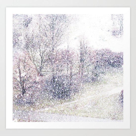 Snow in early fall(2). Art Print