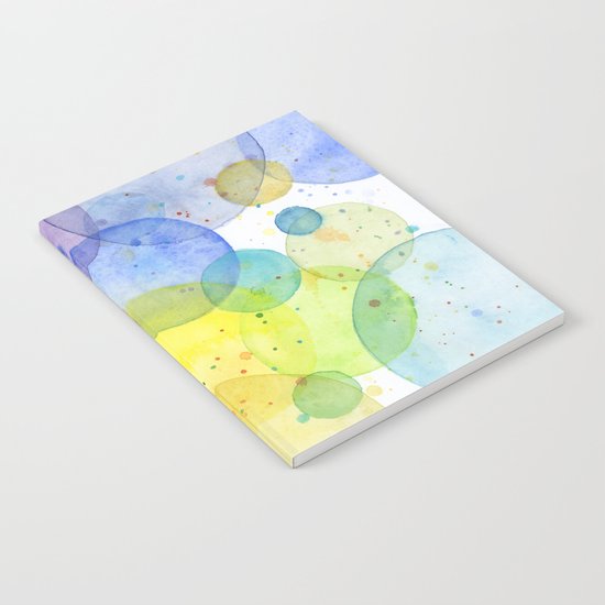 Watercolor Abstract Rainbow Circles and Splatters Notebook