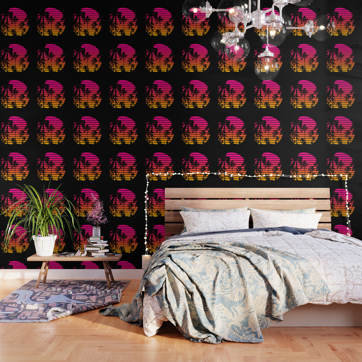 Cool 80s Style Tropical Sunset Wallpaper By Jacopaco Society6