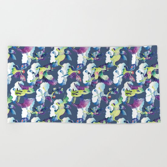 Fly into my dreams Beach Towel