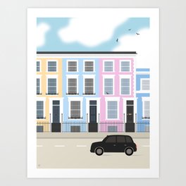 Colorful Notting Hill, London, England Art Print