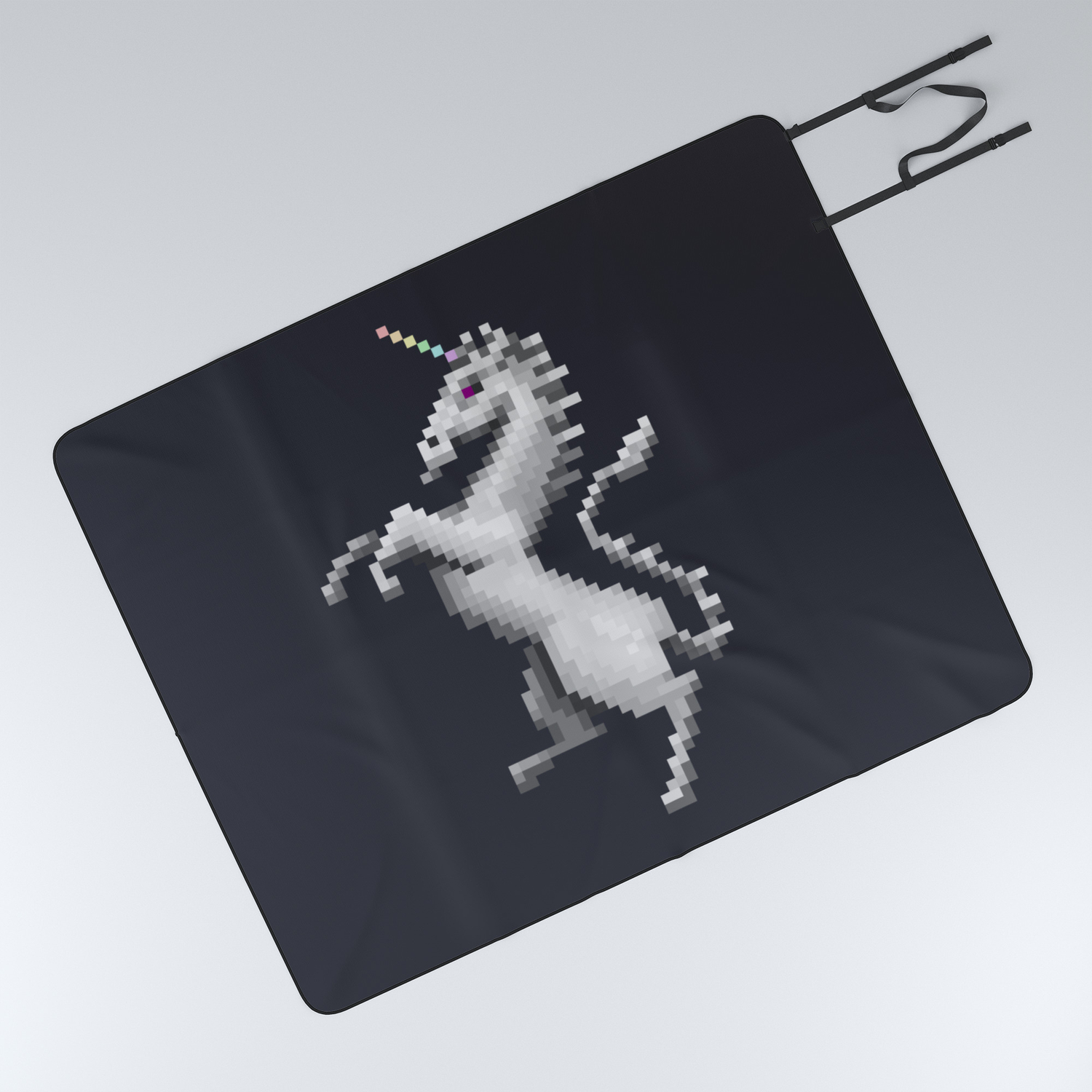 Pixel White Unicorn Picnic Blanket By Ajbis Society6