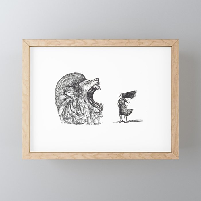 Be Louder Than Your Lions Framed Mini Art Print