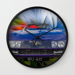 Purple Sports Car Wall Clock