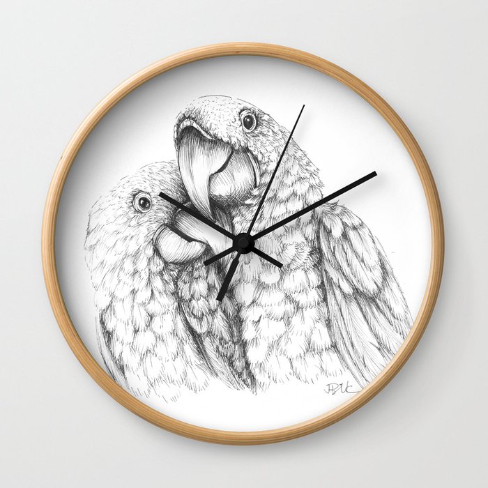 Macaw Pair In Love Wall Clock
