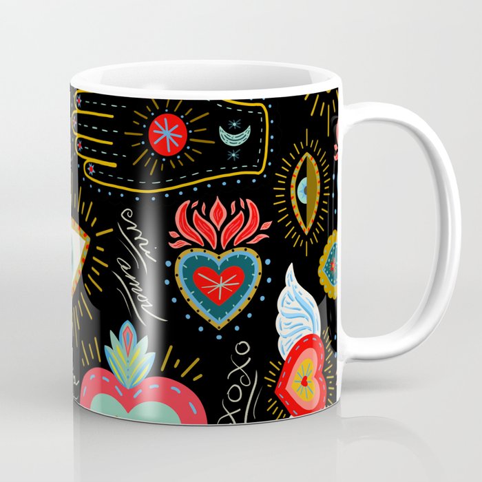 Milagro Love Hearts - Black Coffee Mug