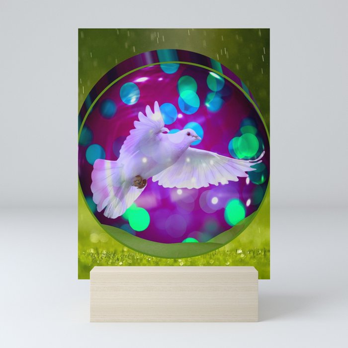 3d peace dove Mini Art Print