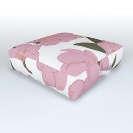 Cold pink magnolias pattern Outdoor Floor Cushion