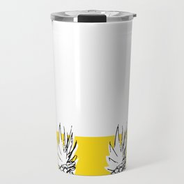 Ananananananananas on a yellow background Travel Mug