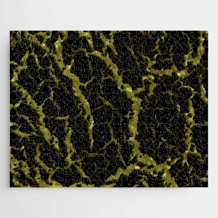 Cracked Space Lava - Glitter Gold Jigsaw Puzzle