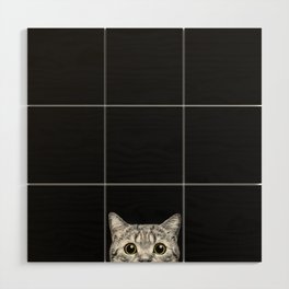 Curious Cat Peeking, Sneaky Kitty, Kitty Photography, Cat, Cats Wood Wall Art