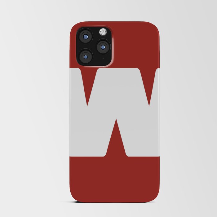w (White & Maroon Letter) iPhone Card Case