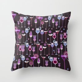 Retro Vintage Cocktail Pattern 1 Throw Pillow