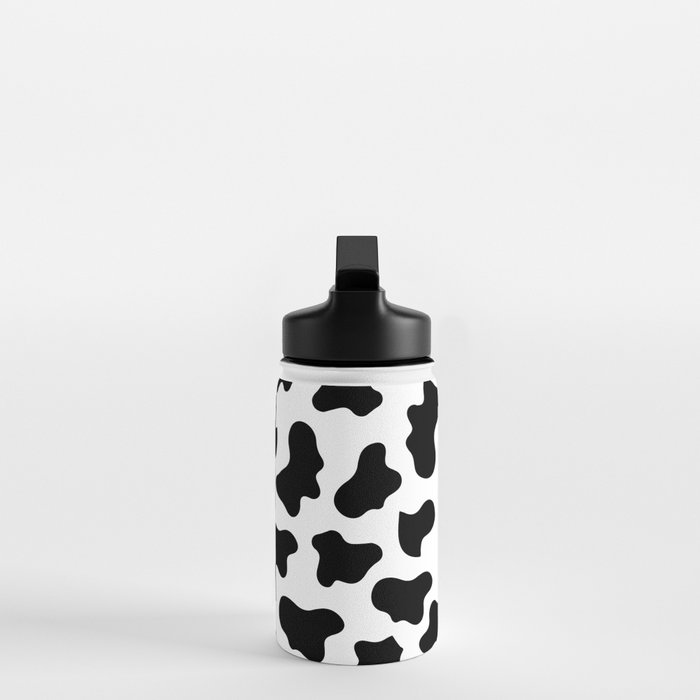 Cow Print Personalised Water Bottles / Personalised Reusable Kids Bottle /  Cow Print / Reusable / Pretty Water Bottle / Coral / Grey / Name 