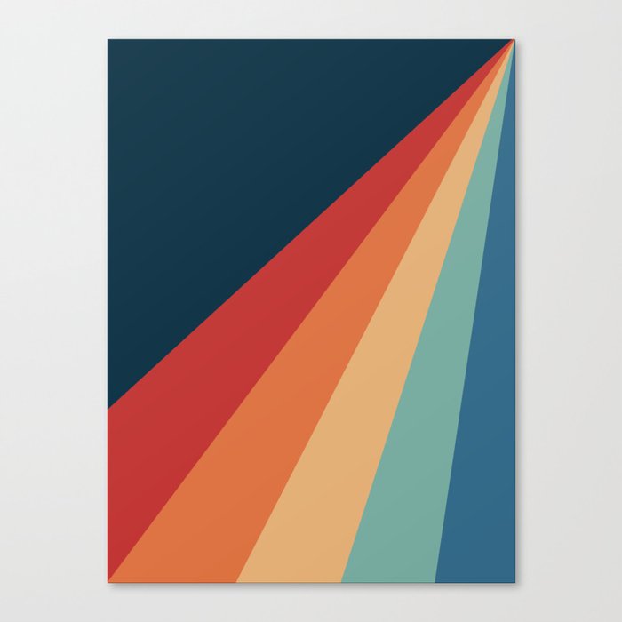 Colorful diagonal retro stripes Canvas Print