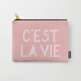 C'est La Vie French Pink Hand Lettering Carry-All Pouch