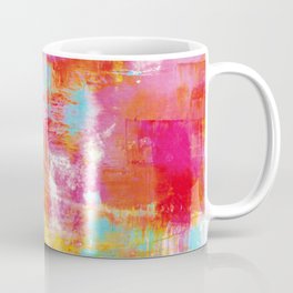 OFF THE GRID 2 Colorful Pink Pastel Neon Abstract Watercolor Acrylic Textural Art Painting Rainbow Coffee Mug