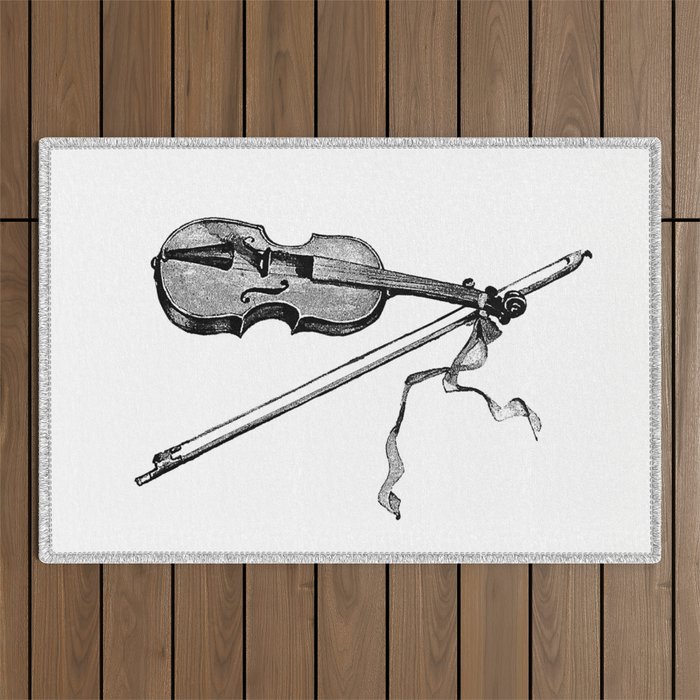 Vintage Violin Outdoor Rug