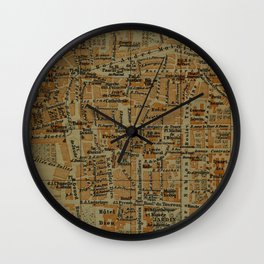 Vintage Clermont-Ferrand France Map (1895) Wall Clock