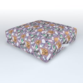 Pigeons Express (Mauve Background) Outdoor Floor Cushion