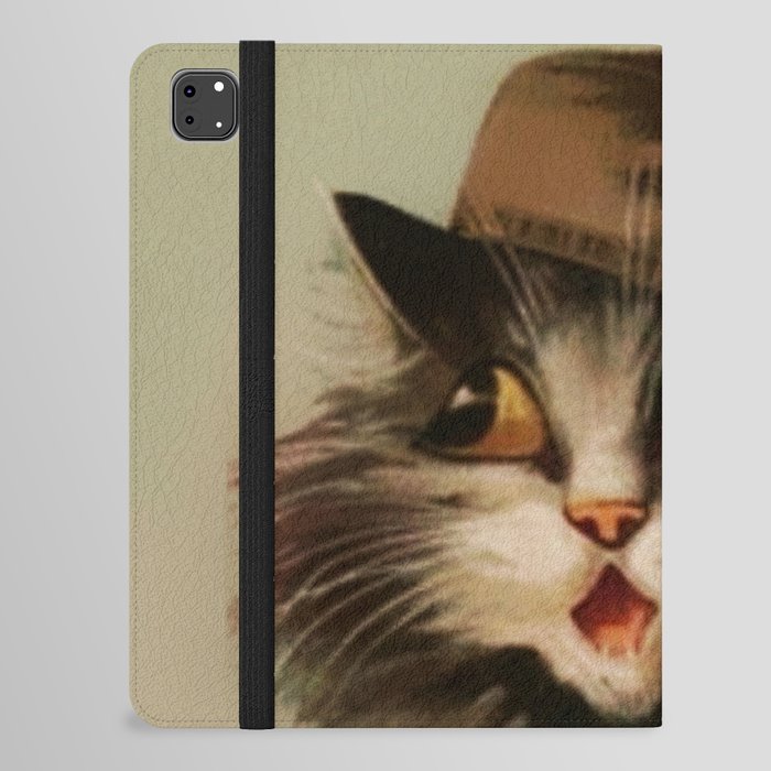 “Cat with Felt Hat” by Maurice Boulanger iPad Folio Case