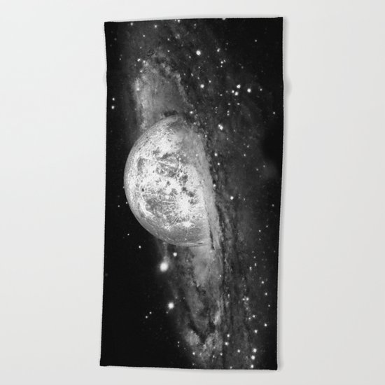 Moon and Galaxy Beach Towel