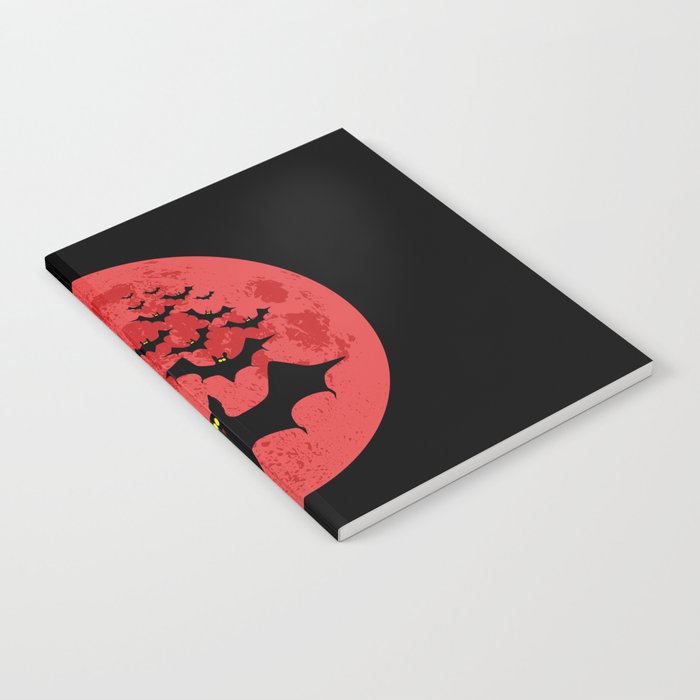 Vampire Bats Against The Red Moon Notebook