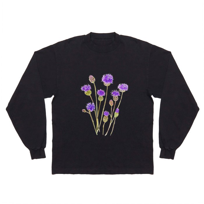 purple thorny wildflower Long Sleeve T Shirt