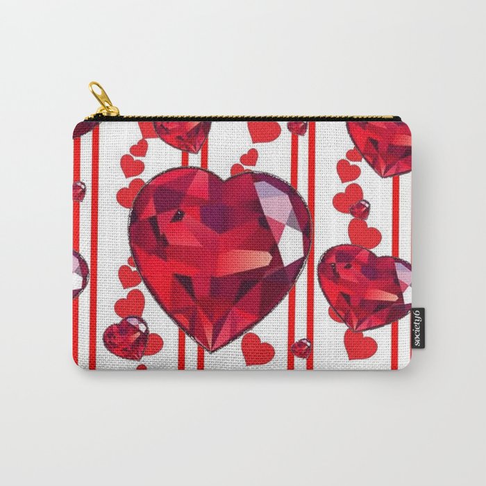 RED VALENTINES & RUBY HEARTS  DESIGN Carry-All Pouch