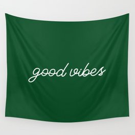 Good Vibes green Wall Tapestry