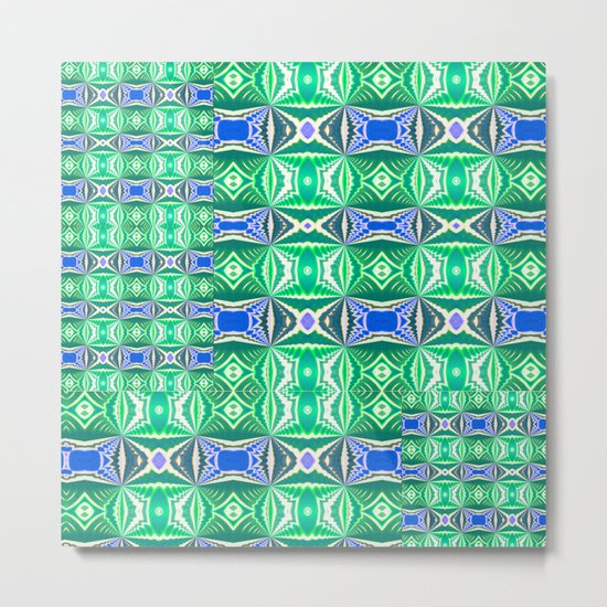 Green Mosaic Metal Print