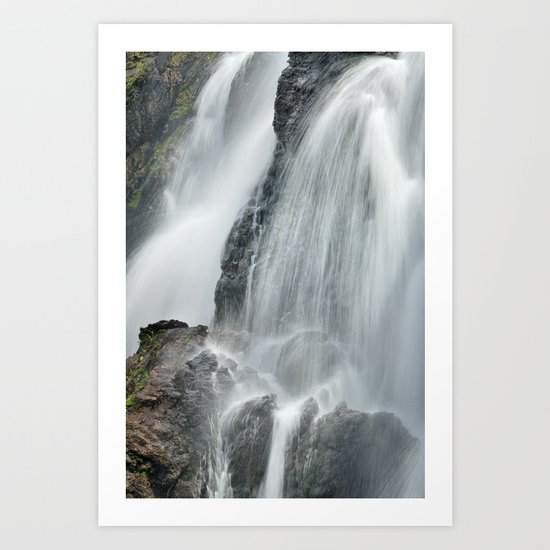 Waterfall in spring at the mountains Art Print