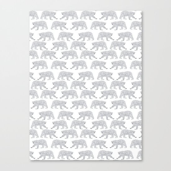 Polar Bears geometric trendy kids bear pattern print for boy or girl gender neutral Canvas Print
