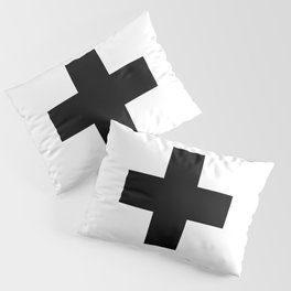 Black Swiss Cross  Pillow Sham