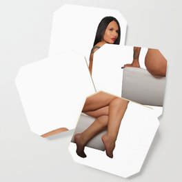 Naked woman, erotica, curvy female body water colour artwork Coaster