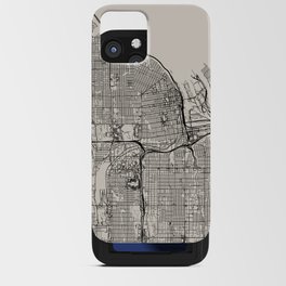 Tacoma, USA - City Map in Black and White - Aesthetic iPhone Card Case